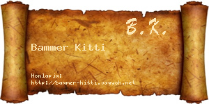 Bammer Kitti névjegykártya